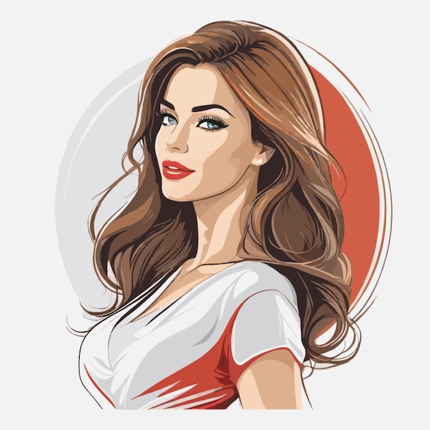 Woman drawing vector on a white background