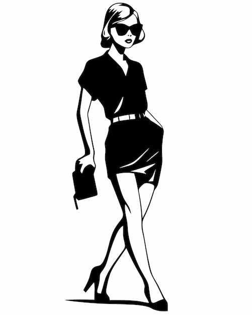 Vector woman dress fashion illustration