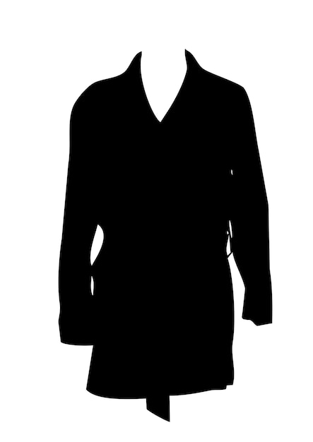 Vector woman dress silhouette isolated on white background vector illustration in flat style