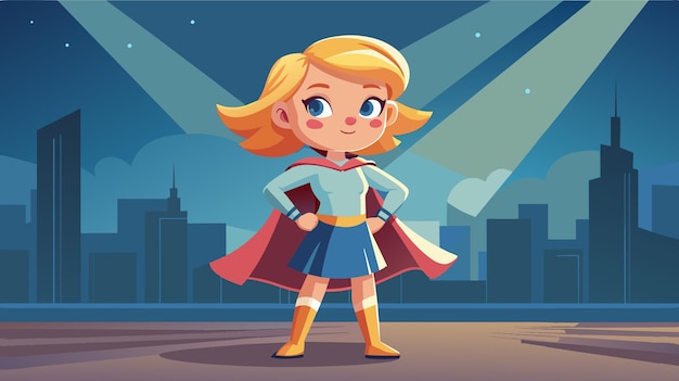 Woman dressed as supergirl flying through city