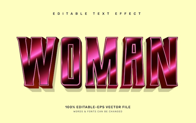 Woman editable text effect template