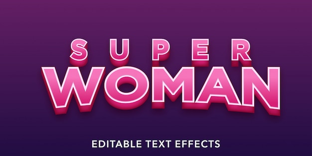 Vector woman editable text effects