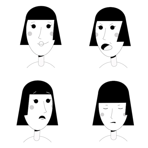 Vector woman emotions