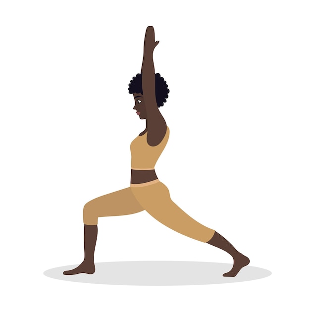 Woman exercising yoga Vector illustration in flat cartoon style concept illustration