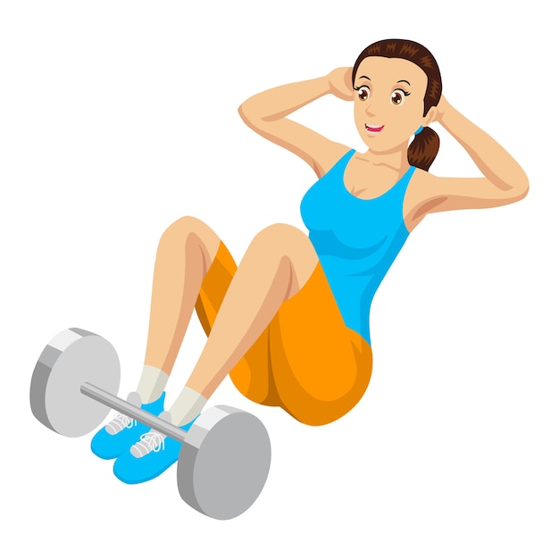 Vector woman exercising