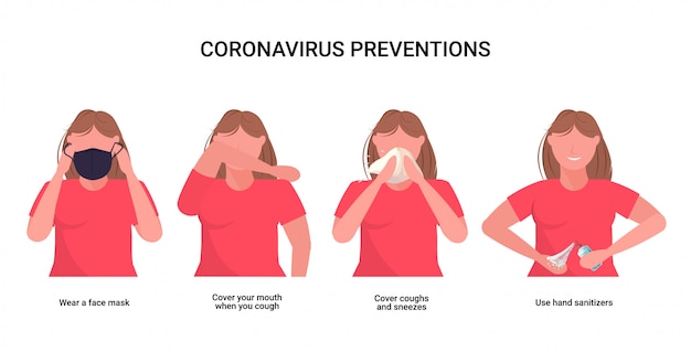 Woman explain basic protective measures against coronavirus prevention protect yourself from 2019-ncov