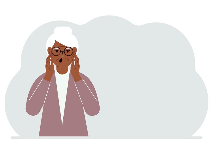 Vector the woman expresses the emotions of shock surprise confusion stress anxiety vector