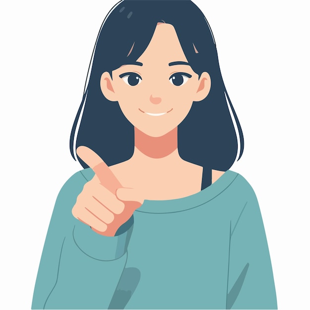 Woman expressing thumbs up
