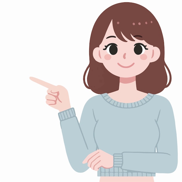 Vector woman expressing thumbs up