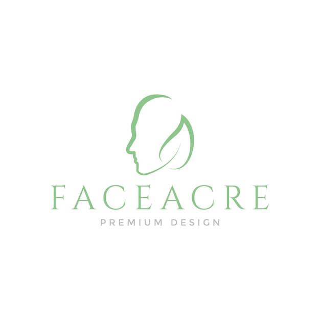 Vector woman face care with leaf logo symbol icon vector graphic design illustration idea creative