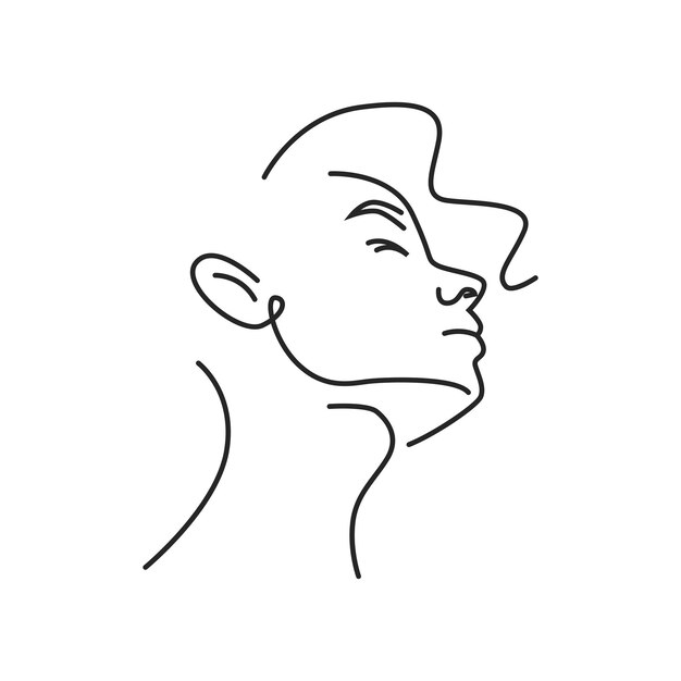 Woman face doodle in abstract design trendy