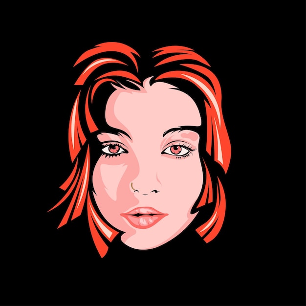 woman face and hair style illustration woman face and hair vector