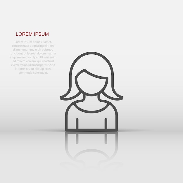 Vector woman face icon in flat style people vector illustration on white background partnership business concept