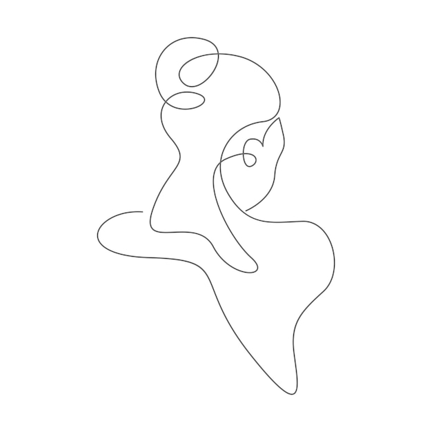 Woman face line art icon design