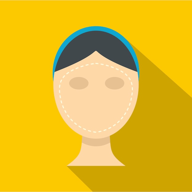 Vector woman face ready for cosmetic surgery icon flat illustration of woman face ready for cosmetic surgery vector icon for web isolated on yellow background