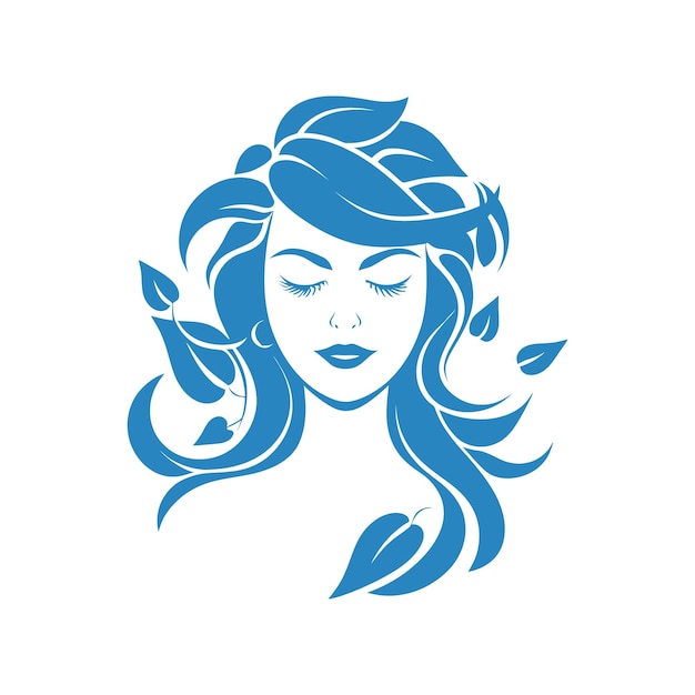 Woman face silhouette for logo or icon female beauty logo template