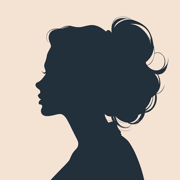 Woman face silhouette profile vector illustration