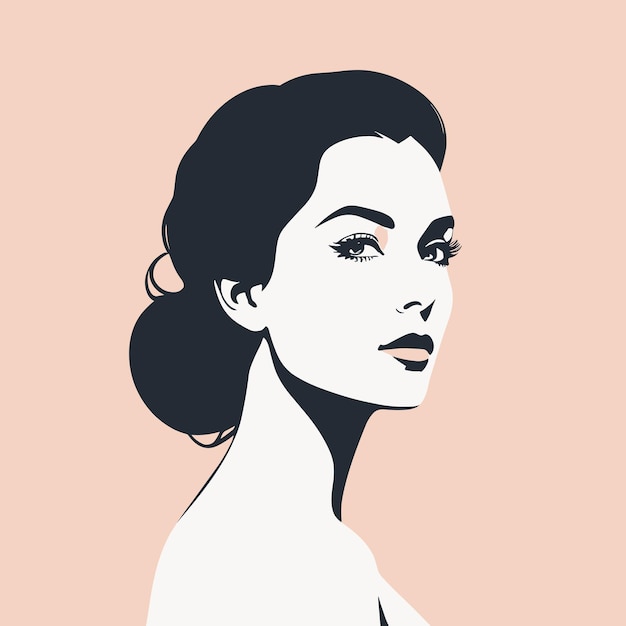 Woman face silhouette profile vector illustration