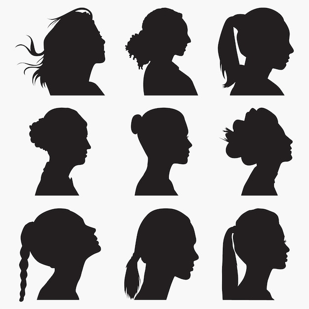 Woman Face Silhouettes