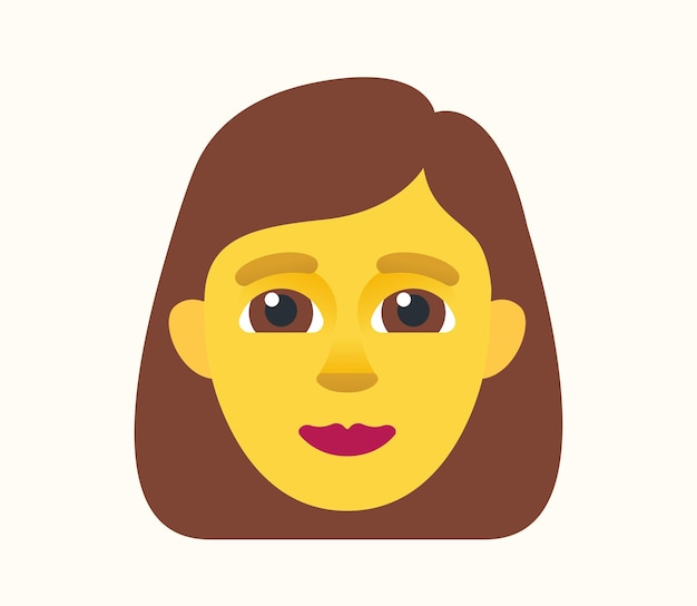 Woman Face Vector Isolated Character. Woman Face Icon