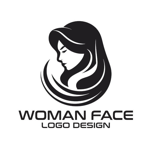 Vettore progettazione del logo vettoriale della faccia femminile