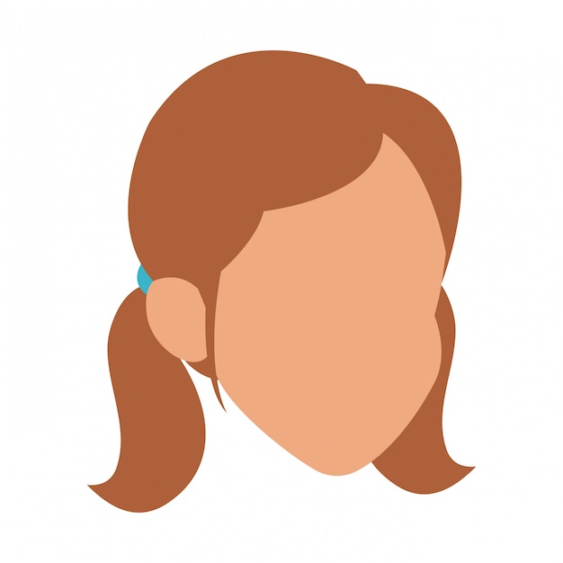 Woman faceless avatar vector illustration graphic design