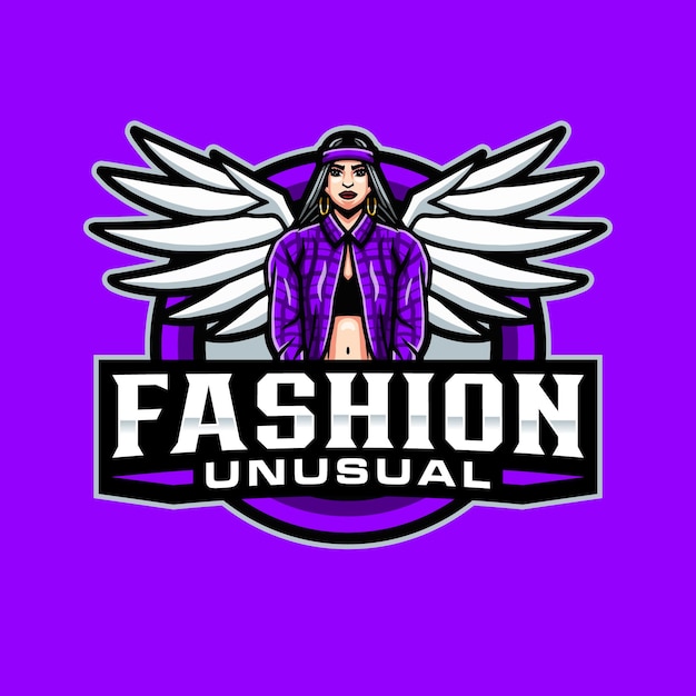 Woman fashion mascot logo template