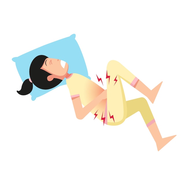 woman feeling pain in stomach ache