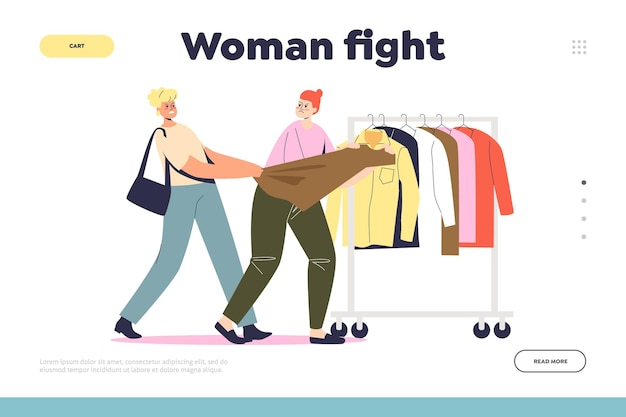 Woman fight on shopping concept