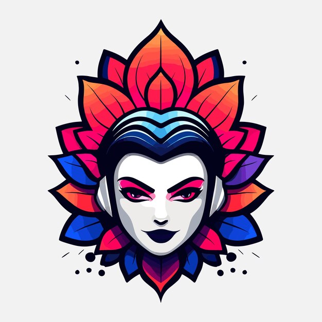 woman flower vector art design