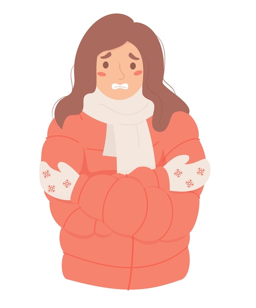 freezing cold girl cartoon