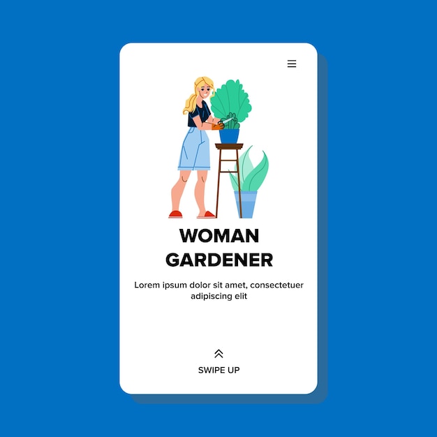 Woman gardener vector