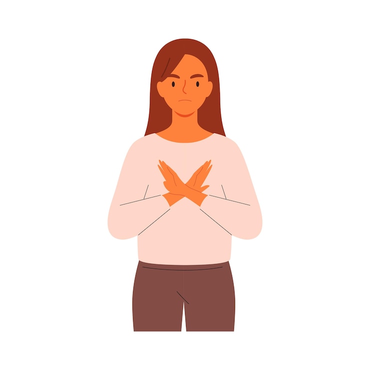 Vector ベクトルイラストを身振りで示す女性