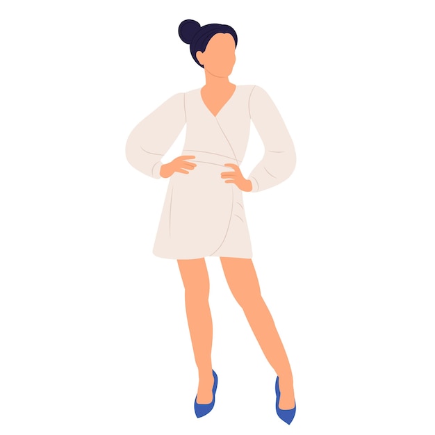 Woman girl flat design on white background