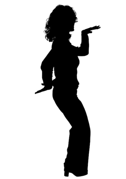 フラット スタイルの白い背景ベクトル図に分離された女性少女シルエット