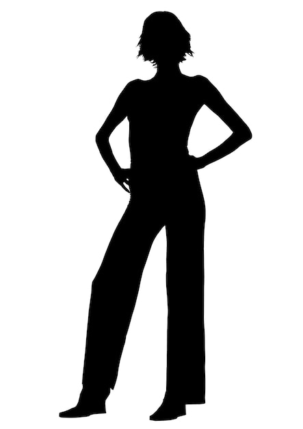 Woman girl silhouette isolated on white background Vector illustration in flat style