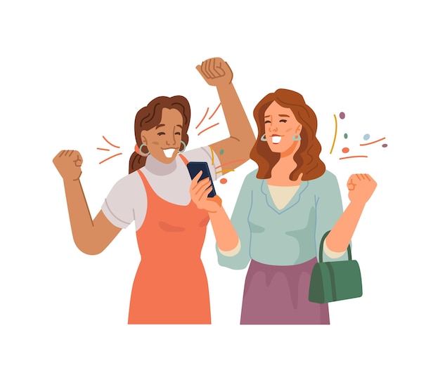 Woman got positive news on phone celebration