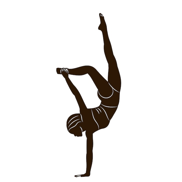 Vector woman gymnast silhouette on white background vector