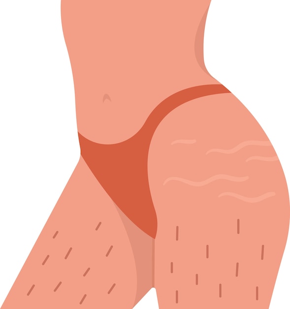 Vector woman hair body positive legs