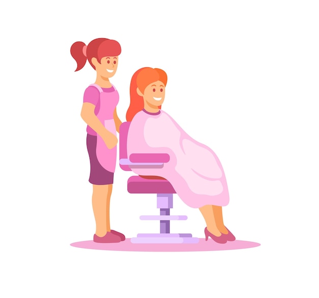 Woman at hair salon illustration vector