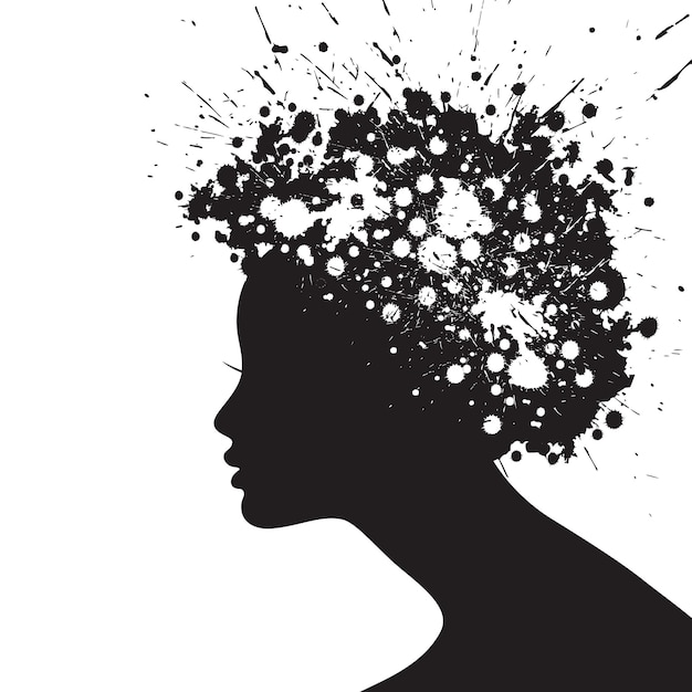 Woman Hair style silhouette