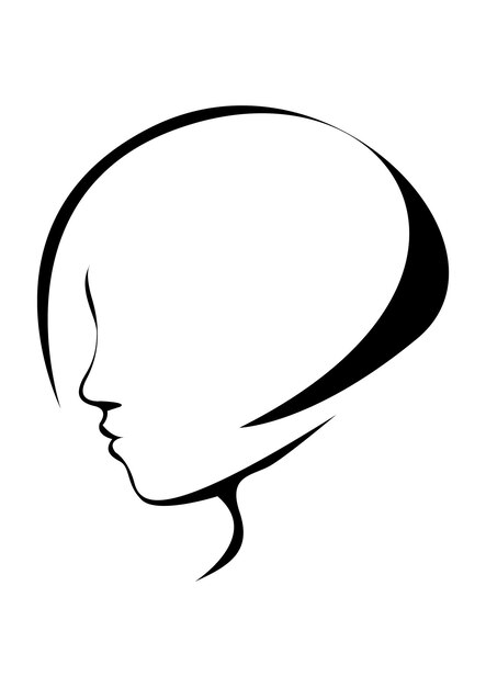 Vettore woman-hair-stylist-silhouette-illustrazione-testa