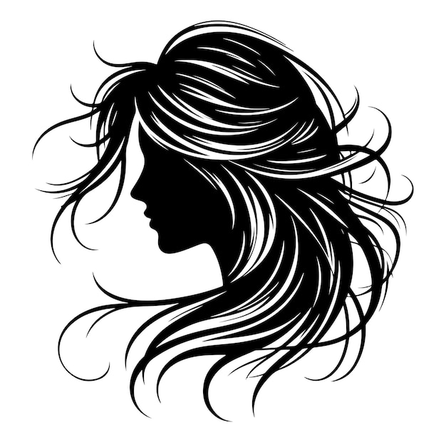 Woman hair vector icon