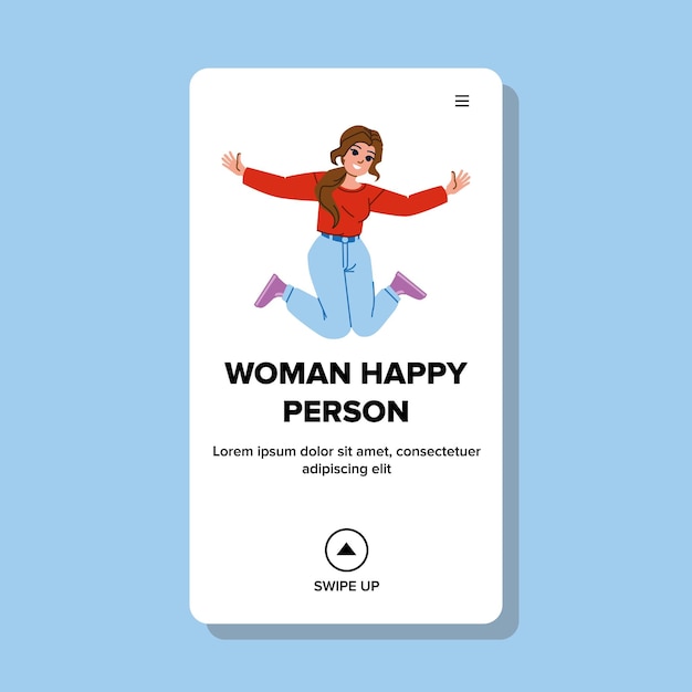 Woman happy person vector