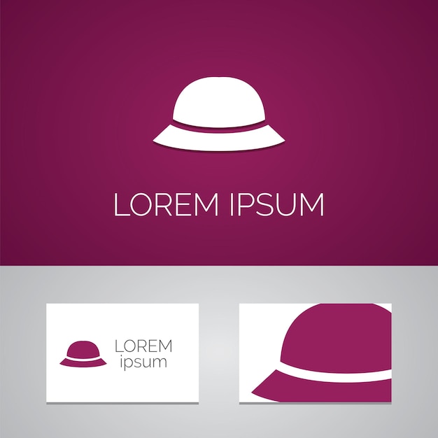 Woman hat logo template icon