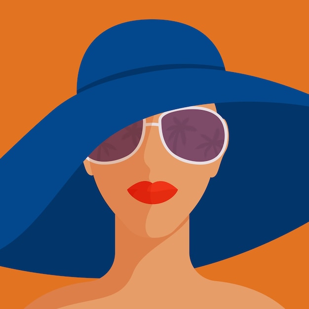 Woman in hat and sunglasses