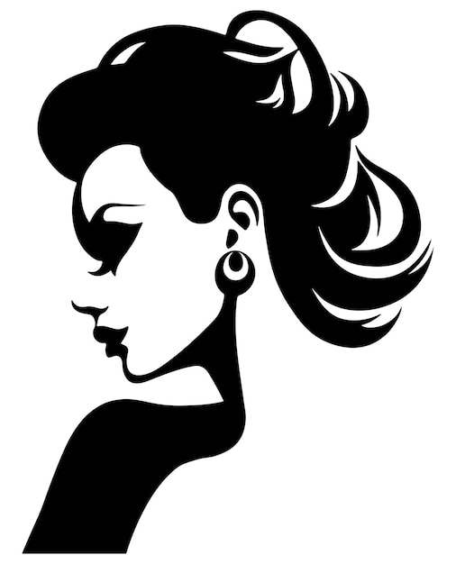 Woman head abstract silhouette