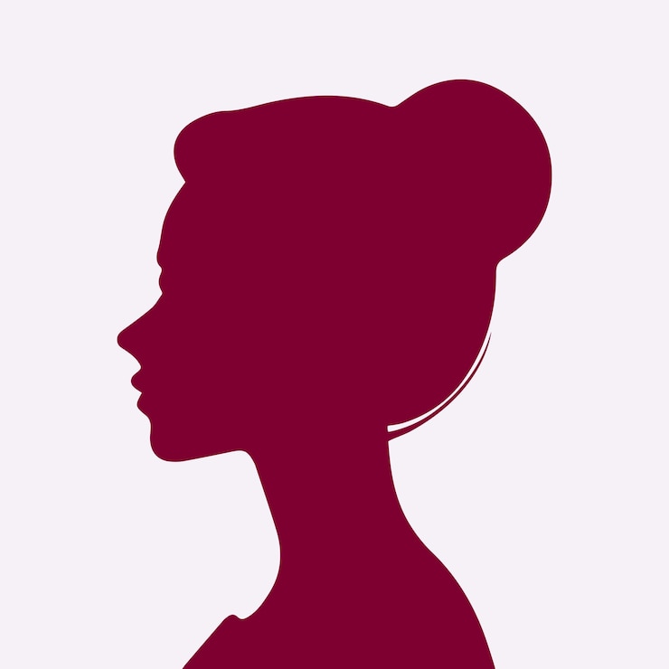 Vector woman head silhouette illustration