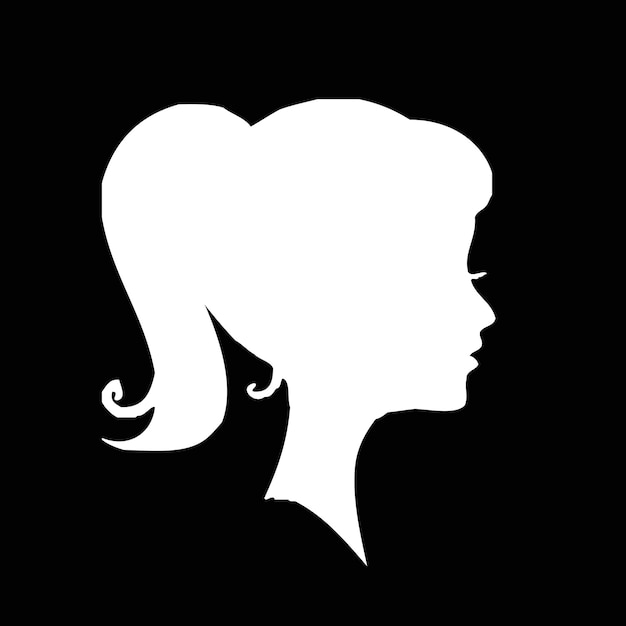 Vector woman head silhouette vector design