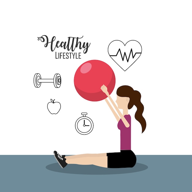 Женщина здорового образа жизни делать упражнения